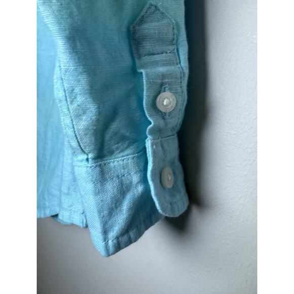 Jamie & Jack Linen Roll-Cuff Shirt Radiance Blue 6-12 Months NWT - Picture 12 of 13